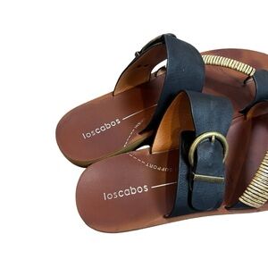 Los Cabos Bria Comfort Slide Sandals Black Size 41 Casual Resort Boho
